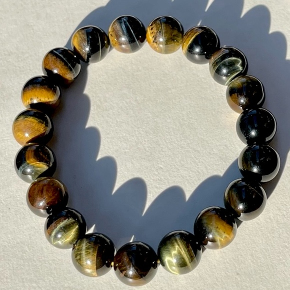 10.2mm Natural Tiger Eye Gemstone Bracelet